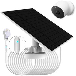 Upgraded, with Charging Alert Breathing Light. 6w Solar Panel for Google Nest Camera Outdoor & Indoor & 2nd Generation (Battery Version) Cameras, Easy Install, IP66, 4m Charging Cable (1)