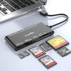 USB 3.0 SD Card Reader, 7-in-1 Multi Memory Card Reader for SD SDXC SDHC Micro SD CF MS MMC Camera Memory Card XD Card Reader, Plug and Play Simultaneously Read/Writer(5Gbps) for Mac OS, Windows