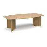 Mr Office Arrow head leg radial boardroom table 2400mm x 800/1300mm, Oak