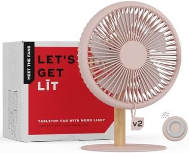 NUUK LIT v2 Cordless & Rechargeable 7 Inch Table Fan with Night Light & Remote Control | Auto Oscillation with 4 Wind Modes | BLDC Fan with Up To 17 Hour Run Time | Portable Table Fan for Home, Office