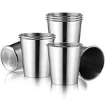 Tosnail 8 Pack 8 oz Stainless Steel Cups Small Metal Cups Unbreakable Drinking Glasses Water Tumblers for Kids Toddler