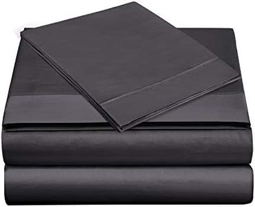 ARlinen 4PCs Bed Sheets Set - 100% Egyptian Cotton California King Sheets - 400 TC Breathable - Soft Bed Sheets -10" Deep Pocket Fitted Sheet Dark Grey Solid Cal King Sheet Set