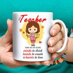 exciting Lives - Best Teacher Coffee Mug - Gift for Birthday, Teacher's Day - for Teacher, Professor, Guru Ji, Mentor, Sir, Madam, Mam - Microwave Safe, 330 ml