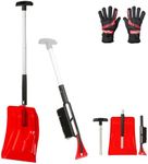 SnowPro 3-in-1 Snow Shovel for Car, Fast Folding and Telescoping Design for Emergency Snow Removal - Compact Snow Shovel with Gloves, Snow Brush & Ice Scraper - Collapsible and Portable Utility Shovel