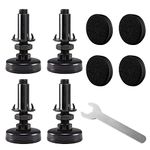 Tahikem 4 Sets Leveling Feet, M10 Furniture Levelers, Adjustable Table Feet with Tee Nut Kit, Heavy Duty Table Leg Leveler, Self Leveling Foot Screw on Machine Chair Furniture Cabinet Sofa - Black