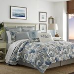 Tommy Bahama - Queen Duvet Cover Set, Cotton Bedding with Matching Shams & Button Closure, All Season Home Decor (Raw Coast Blue, Queen)