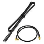 Bingfu Dual Band VHF UHF 136-460MHz 108cm Foldable CS Tactical SMA Female Ham Radio Antenna with 1M Extension Relocation Cable for Kenwood Baofeng BF-F8HP UV-5R UV-82 BF-888S GT-3 Ham Radio