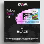 Kadam Pakka Rang Black Fabric Dye for Clothes & Jeans Permanent | Shade No.17 Black 10 Sachets Powder | Cloth Color Dye, Fabric Colour Clothing | Includes 5 DyFix Fixer for Long Lasting Fabric Shade