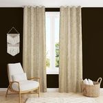 STAR DECOR Beautiful Velvet Foil Room Darkening Suede Eyelet Curtains | Decorative Curtain for Living Room Bedroom| (Cream, Pack of 3-4ft x 6ft)