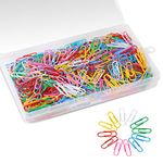 Juliyeh Paper Clips, 28mm Colored Paper Clips, 6 Colors Metal Paper Clips, Clips with Plastic Box for Files, Classification of Files, DIY Creation, School and Office Supplies, 400 Pieces