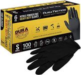 Dura-Gold Heavy Duty Black Nitrile Disposable Gloves, 6 Mil - Latex Free, Powder Free, Textured Grip