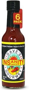 Dave's Gourmet Original Insanity Hot Sauce - As Seen on Hot Ones Season 1 - Sauce for Burgers, Burritos, Stews - Hot Sauce Challenge Favorite - Bold Flavor Red Sauce - 5oz (Pack of 6)