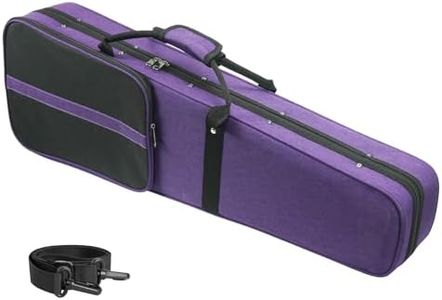 DIGERVY 4/4 Full Size Violin Case, Triangular Lightweight Portable Travel Carrying Bag with Shoulder Straps, Plush Lining, Reinforced Frame, Nylon Waterproof, Ideal for Students & Players, Purple