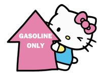 Matomo Gasonline Only Hello Kitty Vinyl Sticker Auto Car Truck Wall Laptop | Sticker | 5.9"