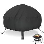 LBTING Fire Pit Cover, 22 inch Cover for 18-22 inch Round Firepit, Waterproof Windproof Dustproof UV-Resistant Heavy Duty Cover for Outdoor Patio Firepit Table - Black