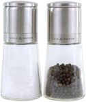 Cole & Mason Clifton Salt & Pepper Mill Gift Set - Adjustable Salt & Pepper Grinders - Refillable Spice Tools - Kitchen Tool - Stainless Steel/Glass, Black/White