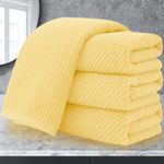 Yellow Hand Towels for Bathroom, 4 Pack Large 18" x 28" - 100% Cotton | Lightweight | Thick | Quick Dry | Soft | Absorbent, Bath Hand Towels for Bathroom, Bathroom Essentials