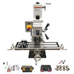 INTBUYING Mini Milling Machine Benchtop Milling Machine Mini Mill Metal Milling Machine R8 Spindle Taper 7"x27.5" Mill Table & 1.3kW Brushless Motor & R8-ER32 Milling Chucks 110V