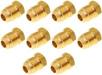 ANPTGHT Brass Flared Plug 3/8" Tube OD SAE 45 Degree Flare Tube Fitting Brass Seal Plug Hex Flare Plug (Pack of 10)