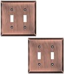 Wall Plate Outlet Light Switch Covers by SleekLighting | Decorative Copper | Variety of Styles: Decorator/Duplex/Toggle / & Combo | Size: 2 Gang Toggle
