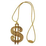 Gold Dollar Medallion with String Cord, 1 Pc. - Luxurious Design, Perfect Accessory for Festivals, 1970s-Themed Events, or GIft