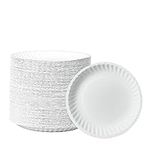 Comfy Package [300 Count] 6 Inch Disposable White Uncoated Plates, Decorative Paper Plates