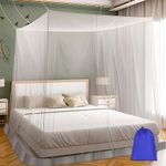 Sublaga Mosquito Net for Bed, Large White Bed Canopy for Girls, Hanging Bed Net, Ideal for Bedroom Decorative, Travel with Storage Bag (Camping Mosquito Net)