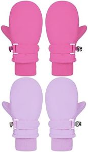 Urban Virgin Toddler Waterproof Snow Glove Infant Baby Winter Mittens Cuffed Warm Fleeced Kids Snow Gloves Rose&Purple S(3Months-3T)
