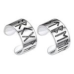 Cuff Earrings for Girls Sterling Silver Norse Viking Rune Jewelry Tiny Adjustable Ear Cuffs for Male Boys