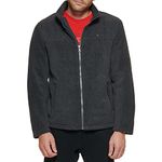 Tommy Hilfiger Men's Classic Zip Front Polar Fleece Jacket, Deep Charcoal, L