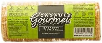 Casabe Gourmet Casabito – Box of 12 packs of Casabe Cracker with Garlic Flavor of 30 units each pack (70 gr). 100% Yuca Root, Vegan, Gluten-Free and Cholesterol Free, made in Venezuela (840 gr TOTAL).