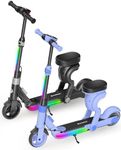 ECOROAD 2-in-1 Kids Electric Scooter EK8,200W Motor & 9 Miles Range,Up to 10 MPH,Dual Brake System,Bluetooth Music & Foldable & Adjustable Height, for Kids Ages 6-12(Black*1+Blue*1)