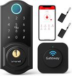 Smart Lock,SMONET Fingerprint Smart Door Lock,Keyless Entry Door Lock Keypad,Electronic Deadbolt with WiFi and Bluetooth App Control,Ekeys Sharing, App Monitoring Auto Lock for Homes and Hotel