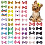 Chenkou Craft 50pcs/25pairs New Dog Hair Bows Clips Small Pet Grooming Products Mix Colors Varies Patterns Pet Hair Bows Dog Accessories