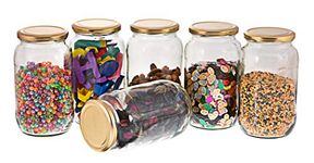 MACHAK 1000 Gram Glass Jar Set of 6 Air Tight Jar Spice Jar, Honey Jar, Glass Jar for Kitchen Storage Set