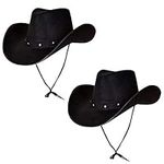 Wicked Costumes Adult Texan Cowboy Hat Black 2 Pack Fancy Dress Party Accessory Wild Western Sheriff Country Western Rancher