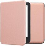 kwmobile Case Compatible with Kobo Clara BW/Colour Case - Cover for eReader with Magnetic Closure - Rose Gold