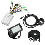 Electric Bike Conversion Kit, 36V/48V Brushless Motor Controller LCD Panel Kit with Thumb Throttle & 8C Speed Assist Sensor, Waterproof EBike Conversion Kit for Electric Bicycle