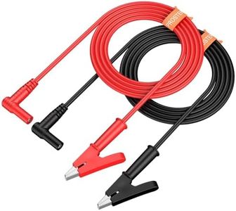 Proster 4mm Banana Plug to Crocodile Alligator Clip Pure Copper, Rated 15A 1000V, Flexible Electrical Test Cable 1m with Protective Jack Copper Clamps for Multimeter Electrical Testing