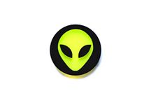 The Logo Man Acrylic 3D Alien Head Face Car Bike Self-Adhesive Sticker, 2.75 X 2.75 X 0.19 Inches, Green