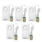 Topvico Water Alarm Leak Detector Moisture Sensor for Basements Sump Pump Dishwasher Heater Pan High Flood Alert, 120dB Work Alone, Battery Operated, 5 Packs