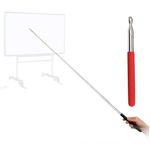 Pointer - Teachers Pointers - Teaching Pointer - Hand Pointer Extendable Length, Presenter Whiteboard Pointer Stick, Telescopic Replaceable Contact Head (Red Frosted)