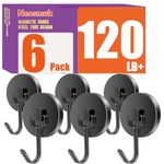 Neosmuk Magnetic Hooks for Cruise Cabins, Pack of 6, Black, 3.2#