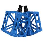 boruizhen Aluminium CNC Bike Platform Pedals Lightweight Road Cycling Bicycle Pedals for MTB BMX (Blue)