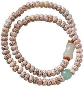 Natural Star Moon Bodhi Bracelet for Women Double-loop Winding Star Moon Bead Bracelet Meditatioon Healing Anxiety Relief Energy Jade Stone Buddha Bead Hand String Birthday Gift(Bodhi 103)