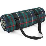 Ben & Bel Water/Sand/Dirt-resistant Picnic Blanket with Shoulder Strap, Outdoor-Ready Dark Green Square, 150x200cm XL