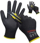 KAYGO Cut Resistant Gloves,MicroFoam Nitrile Coated,ANSI Cut level A3,KG21NB,2 Pairs Black,Large