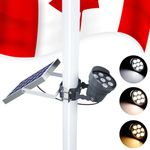 Ofuray Solar Flag Pole Light Waterproof,12W Dimmable 3000-6000K Brightest Flag Pole Light Solar Powered, 3in1 Design American Flag Led Solar Lights Outdoor for Yard Dusk to Dawn fit 0.5"-4'' Flagpole