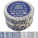 Needles Quilt Studio - 2.5" Precut 40 Fabric Strip Bundle (Scandinavian Cottage) | Cotton Strips Bundles for Quilting - Jelly Rolls for Quilting Assortment Fabrics Quilters & Sewing - Jellyroll Cloth for Quilts