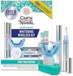 GuruNanda Professional Teeth Whitening Wireless Kit with LED Light & Whitening Pen, Helps Remove Surface Stains from Coffee, Food, Soda, 40 Treatments